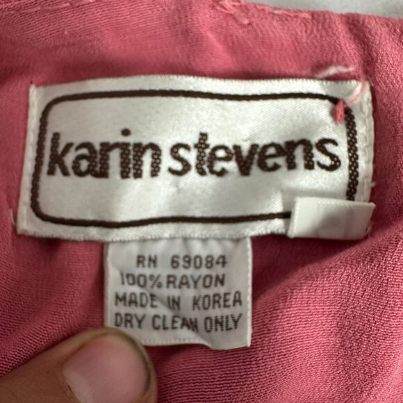 Karin Stevens Vintage Pink Dress Lace Collar Pleated Skirt Short Sleeve Size 12 - Picture 2 of 13